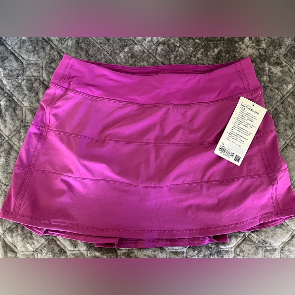 Lululemon PACE RIVAL MID RISE SKIRT long VIVID PLUM 10 NWT